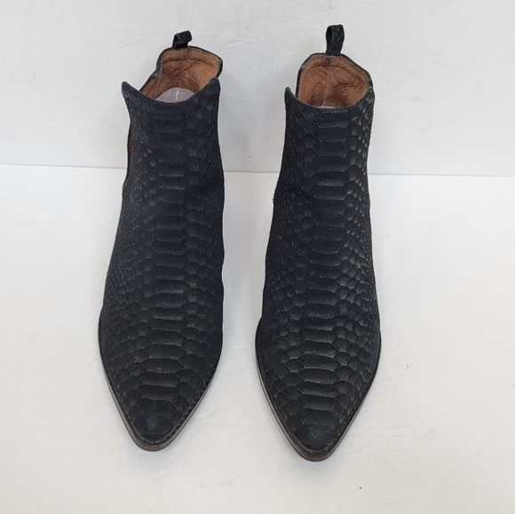 Jeffrey Campbell Bella Black Pointed Toe Leather Ankle Boots Size 10 - Picture 2 of 12